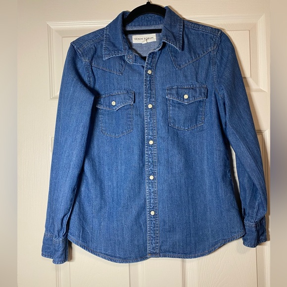 Denim Forum Niah Western Jean Shirt Medium - Picture 6 of 6